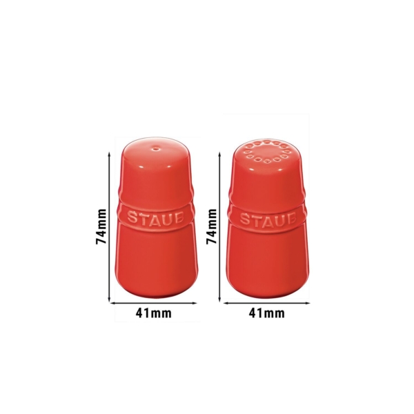 Salière Staub rouge 74mm x 41mm