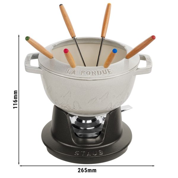 STAUB | SPECIALITIES - Ensemble à fondue - Ø 200 mm - Fonte - Truffe Blanche