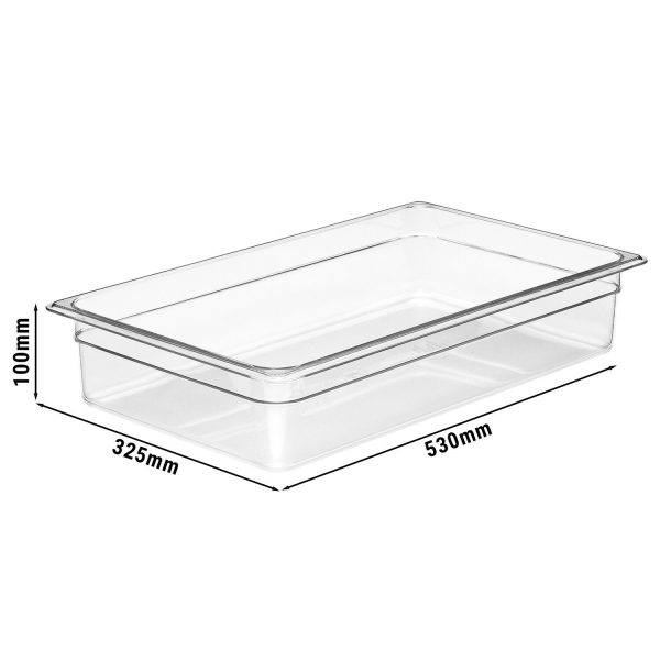 (6 pièces) CAMBRO | CAMWEAR® - Récipient GN en polycarbonate 1/1 - Transparent - Profondeur 100 mm