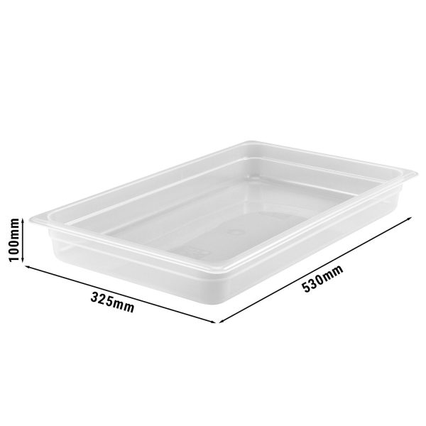 6 pièces CAMBRO | CAMWEAR® - Conteneur GN en polypropylène 1/1 - laiteux - Profondeur 100 mm