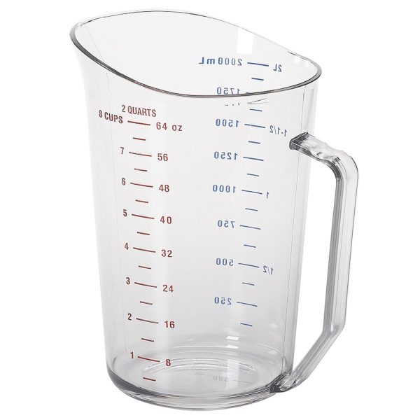 (12 pièces) CAMBRO | CAMWEAR® - Becher à mesurer en polycarbonate avec graduation - 2 litres - Transparent