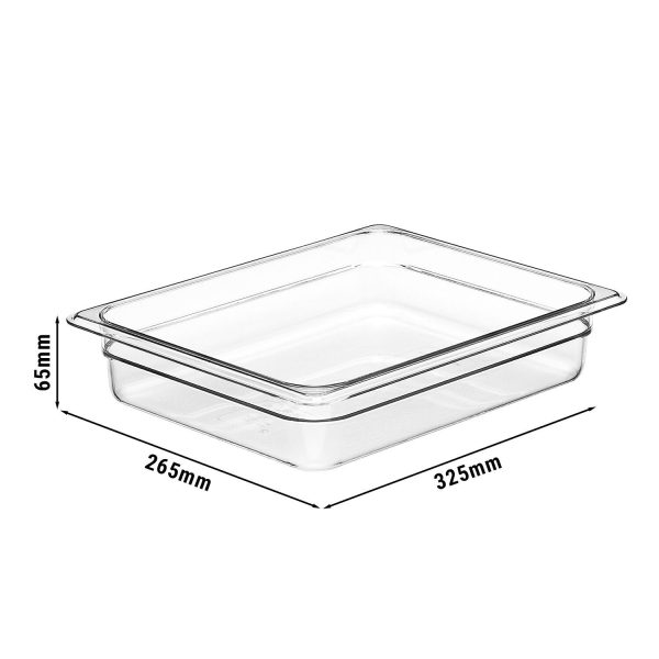 (6 pièces) CAMBRO | CAMWEAR® - Conteneur GN 1/2 en polycarbonate - Transparent - Profondeur 65 mm