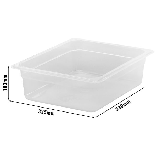 6 pièces CAMBRO | CAMWEAR® - Conteneur GN en polypropylène 1/2 - laiteux - Profondeur 100 mm