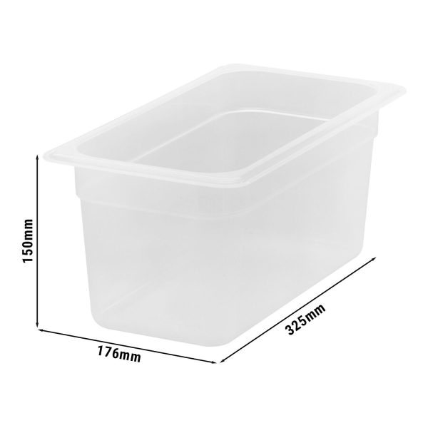 6 pièces CAMBRO | CAMWEAR® - Conteneur GN en polypropylène 1/3 - laiteux - Profondeur 150 mm