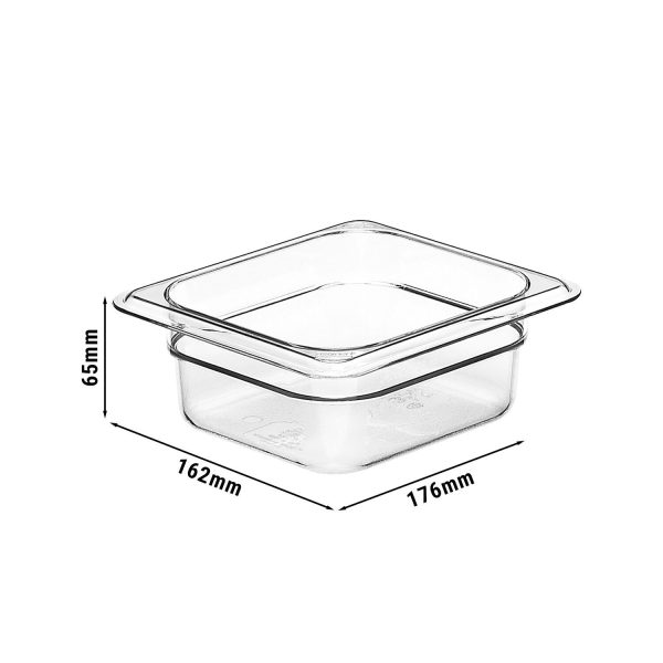 (6 pièces) CAMBRO | CAMWEAR® - Conteneur GN 1/6 en polycarbonate - Transparent - Profondeur 65 mm