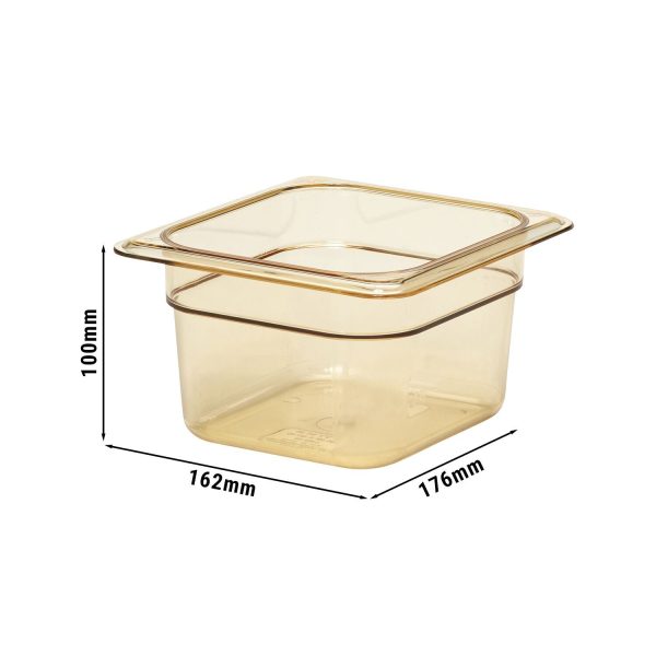 6 pièces CAMBRO | H-PAN™ - Conteneur GN résistant à la chaleur 1/6 - Ambre - Profondeur 100 mm