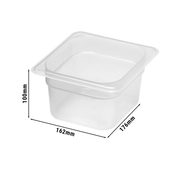 6 pièces CAMBRO | CAMWEAR® - Conteneur GN en polypropylène 1/6 - laiteux - Profondeur 100 mm