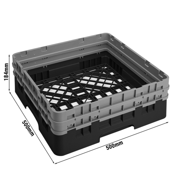 CAMBRO | CAMRACK® - Panier de lavage de base 1/1 - avec 2 extensions - 500x500mm - Noir