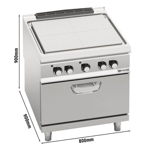 Cuisinière professionnelle en acier inoxydable, 800x900x900mm