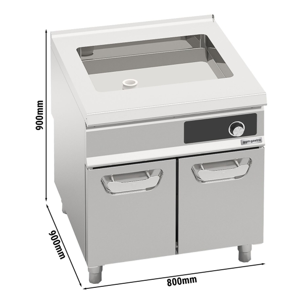 Cuisinière professionnelle en acier inoxydable, dimensions 800x900x900mm