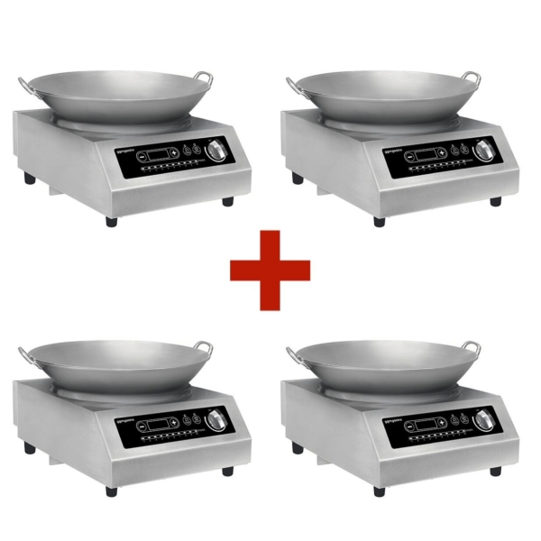 (4 pièces) Wok cuisinière à induction - 3,5 kW - WOK inclus