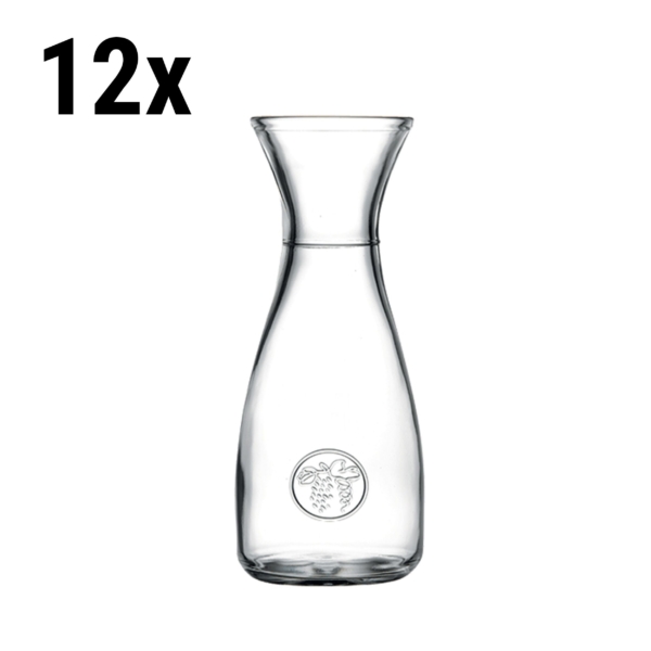 12 carafes en verre transparent