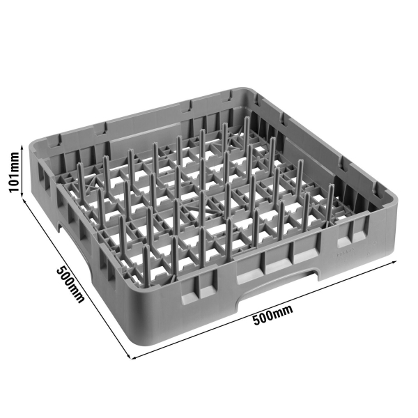 Panier plastique pour lave-vaisselle, dimensions 500x500x101 mm.