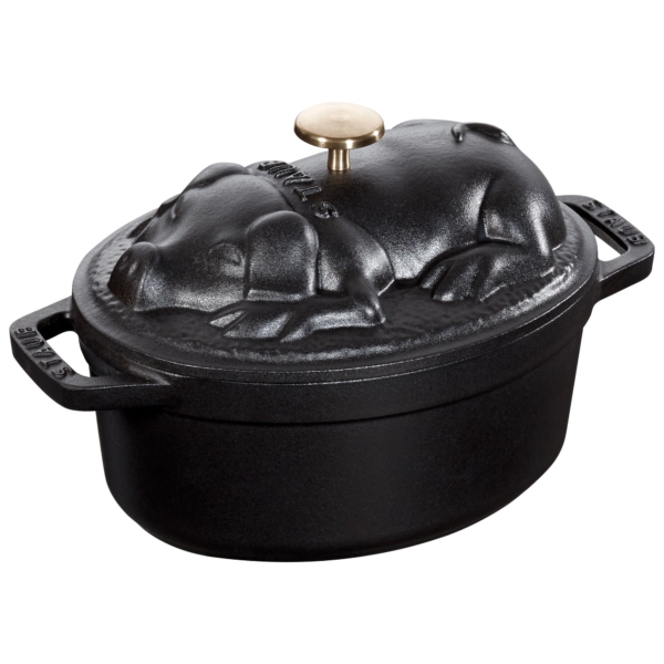 STAUB | LA COCOTTE - Cocotte - Couvercle de porc - ovale - 170mm - Fonte - Noir