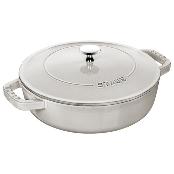 STAUB | BRAISERS - Plat à rôtir avec structure Chistera Drop-Structure - Ø 240 mm - Fonte - Truffe blanche