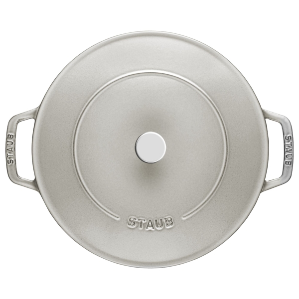 STAUB | BRAISERS - Plat à rôtir avec structure Chistera Drop-Structure - Ø 280 mm - Fonte - Truffe blanche