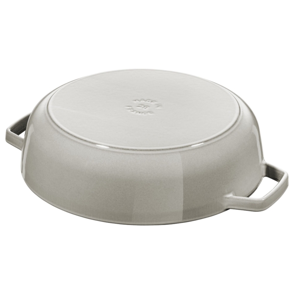 STAUB | BRAISERS - Plat à rôtir avec structure Chistera Drop-Structure - Ø 280 mm - Fonte - Truffe blanche