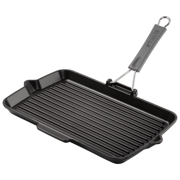 STAUB | GRILL PANS - Poêle à griller avec bec verseur - 340x210mm - Fonte - Noir