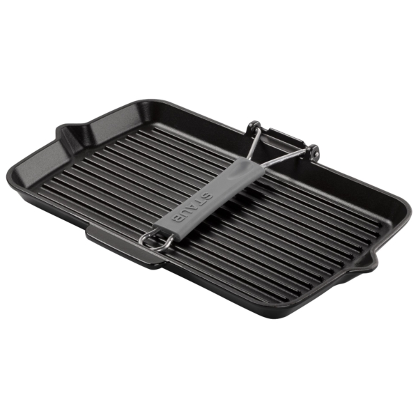 STAUB | GRILL PANS - Poêle à griller avec bec verseur - 340x210mm - Fonte - Noir