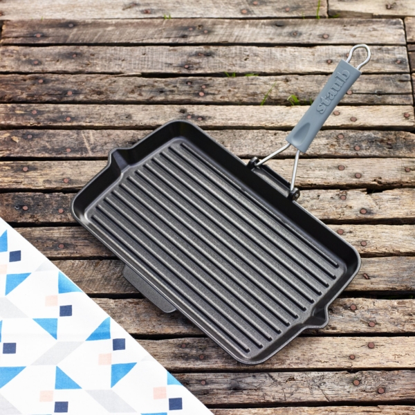 STAUB | GRILL PANS - Poêle à griller avec bec verseur - 340x210mm - Fonte - Noir