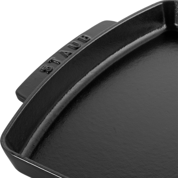 STAUB | SERVING - Assiette avec dessous en bois - 330x220 mm - Fonte - Noir