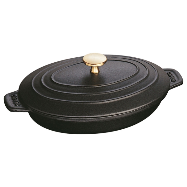 STAUB | SPECIALITIES - Plat à four avec couvercle - ovale - 230 mm - Fonte - Noir