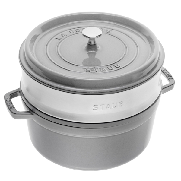 STAUB | LA COCOTTE - Cocotte avec insert vapeur - Ø 260mm - Fonte - Gris graphite