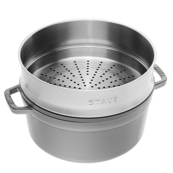 STAUB | LA COCOTTE - Cocotte avec insert vapeur - Ø 260mm - Fonte - Gris graphite