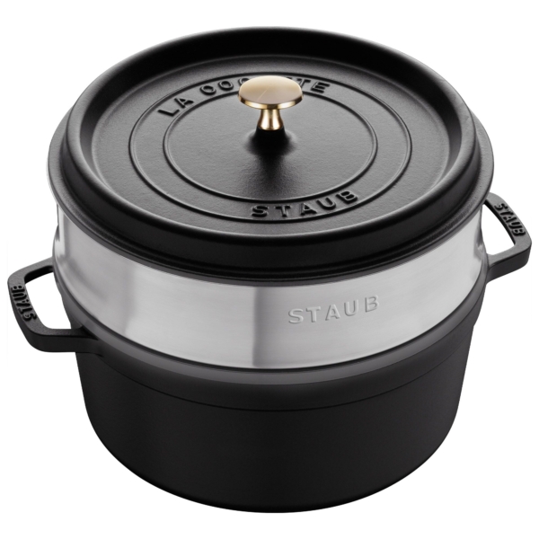 STAUB | LA COCOTTE - Cocotte avec insert vapeur - Ø 240mm - Fonte - Noir