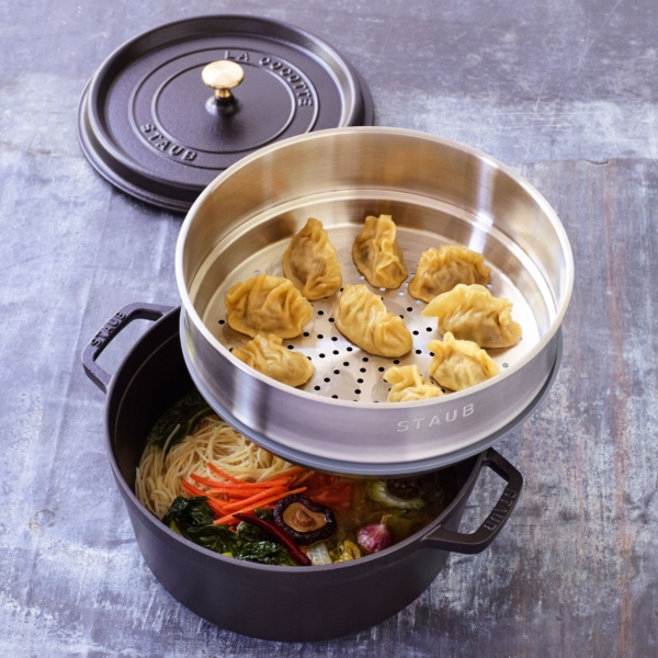 STAUB | LA COCOTTE - Cocotte avec insert vapeur - Ø 240mm - Fonte - Noir