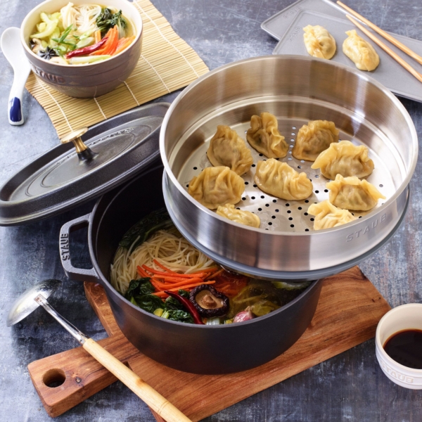 STAUB | LA COCOTTE - Cocotte avec insert vapeur - Ø 240mm - Fonte - Noir