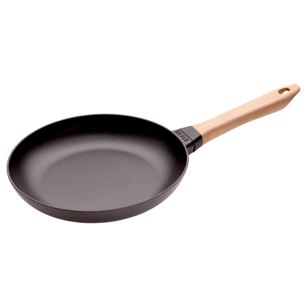 STAUB | PANS - Poêle avec manche en bois - Ø 260mm - Fonte - Noir