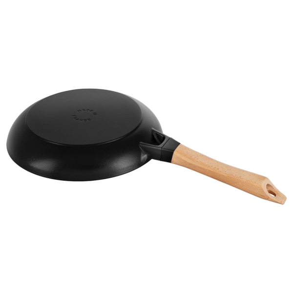 STAUB | PANS - Poêle avec manche en bois - Ø 260mm - Fonte - Noir