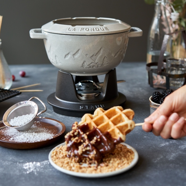 STAUB | SPECIALITIES - Ensemble à fondue - Ø 200 mm - Fonte - Truffe Blanche