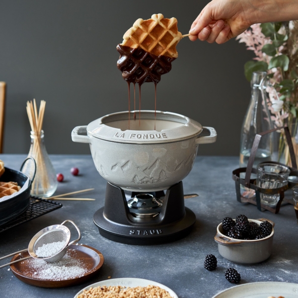 STAUB | SPECIALITIES - Ensemble à fondue - Ø 200 mm - Fonte - Truffe Blanche