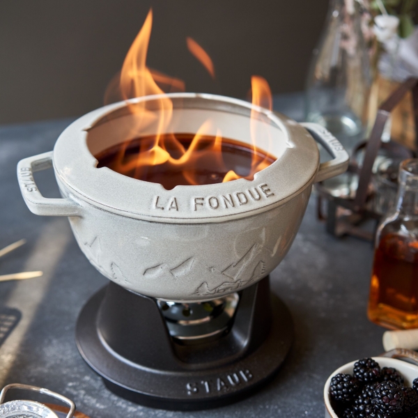 STAUB | SPECIALITIES - Ensemble à fondue - Ø 200 mm - Fonte - Truffe Blanche