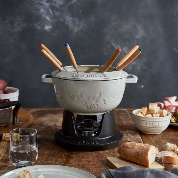 STAUB | SPECIALITIES - Ensemble à fondue - Ø 200 mm - Fonte - Truffe Blanche