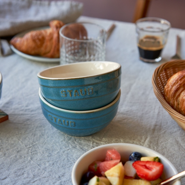 STAUB | CERAMIQUE - Ensemble de bols, 4 pièces - Ø 120 mm - Céramique - Turquoise antique