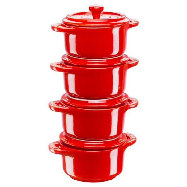 STAUB | CERAMIQUE - Cocotte Set- 4-pièces - Ø 100mm - Céramique - Rouge cerise