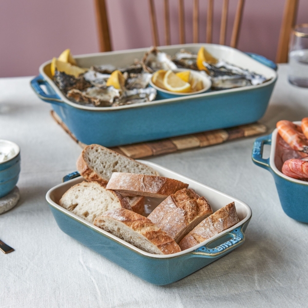 STAUB | CERAMIQUE - Set de moules à four - 3 pcs - rectangulaire - Céramique - Turquoise antique