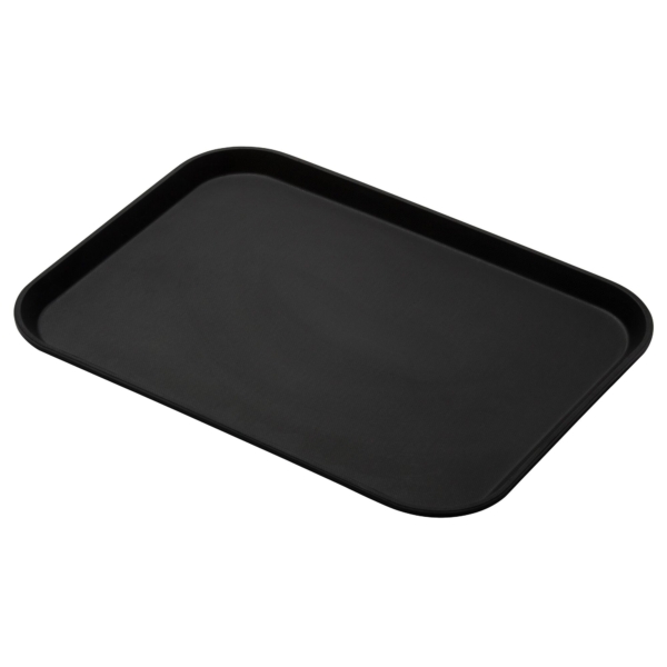 (12 pièces) CAMBRO | CAMTREAD® - Plateau en fibre de verre - Rectangulaire - 350 x 270 mm - Profil haut - Noir