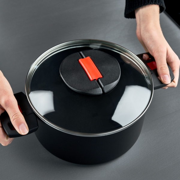 BALLARINI | CLICK & COOK - Casserole avec couvercle en verre - Ø 240 mm - Aluminium