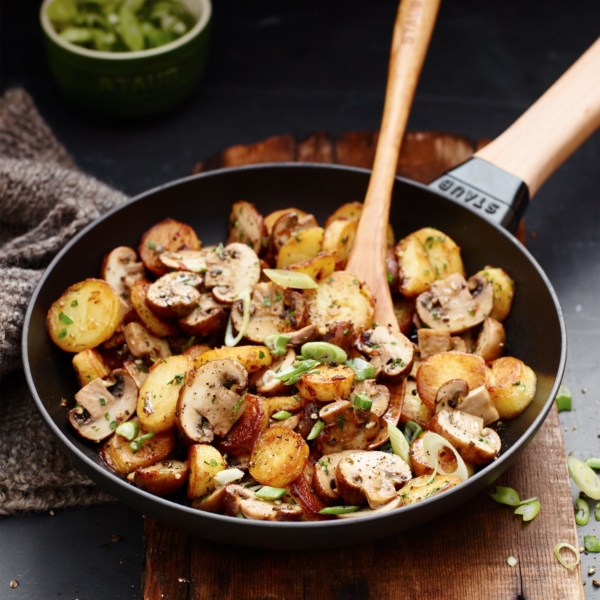 STAUB | PANS - Poêle avec manche en bois - Ø 280mm - Fonte - Noir