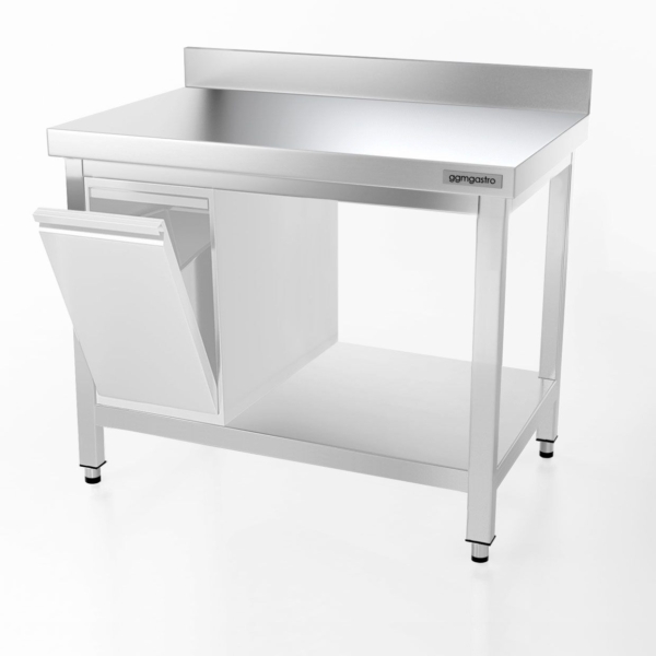 Table de travail en inox PREMIUM - 1000x600mm - avec fond de base & rebord