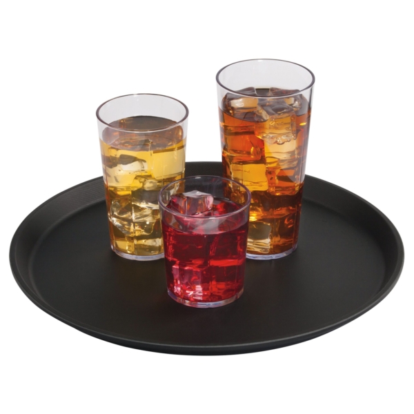 (12 pièces) CAMBRO | CAMTREAD® - Plateau en fibre de verre - Rond - Ø 280 mm - Profil haut - Noir