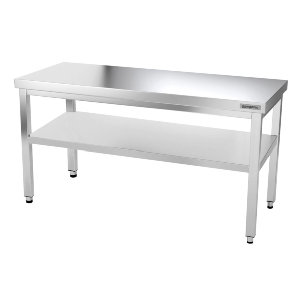 Table de travail en inox PREMIUM - 1600x800mm - avec fond de base sans rebord