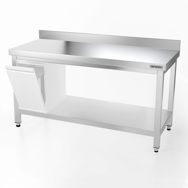 Table de travail en inox PREMIUM - 1600x800mm - avec fond et rebord