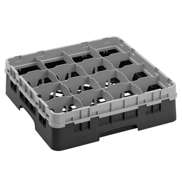 CAMBRO | CAMRACK® - Panier à verres 1/1 - 16 compartiments - avec 1 rallonge - 500x500mm - Noir