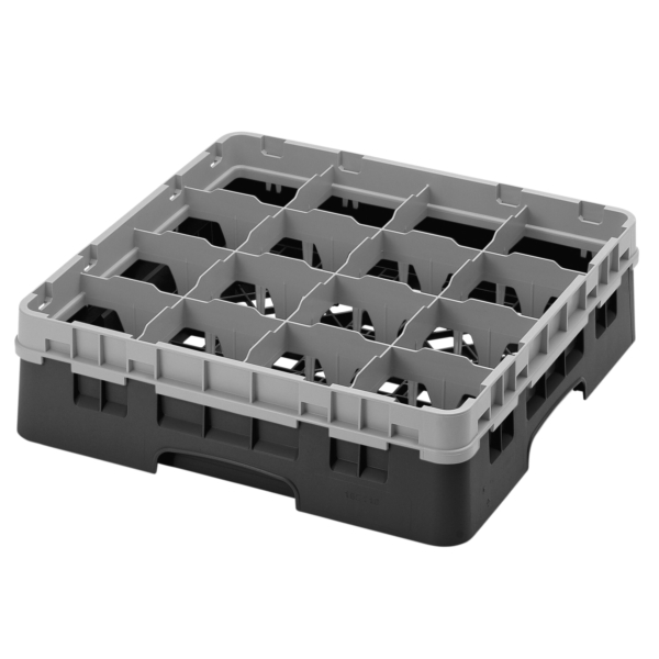 CAMBRO | CAMRACK® - Panier à verres 1/1 - 16 compartiments - avec 1 rallonge - 500x500mm - Noir