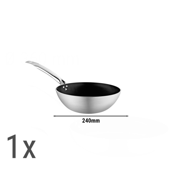 (3 pièces) Set de poêles wok - 3 pièces en aluminium